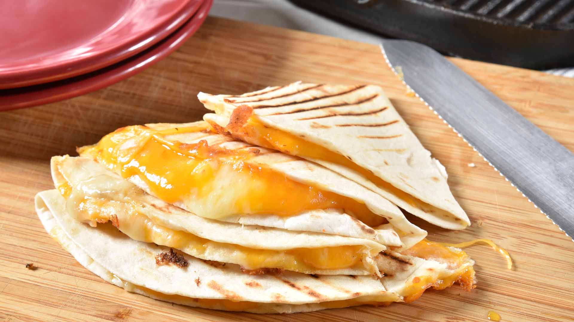 Egg and cheese breakfast quesadilla 
