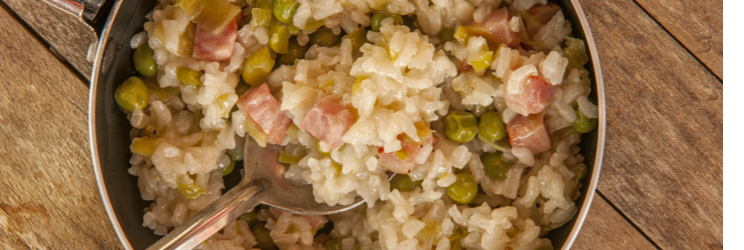 bacon and pea risotto