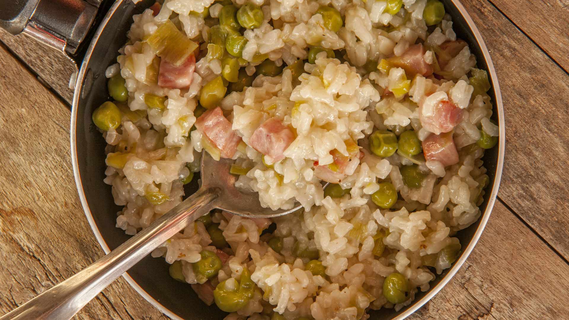 bacon and pea risotto