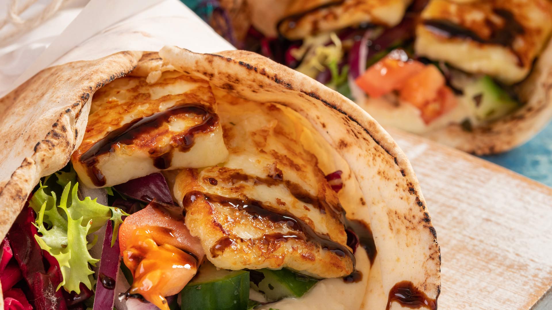 Halloumi flatbreads
