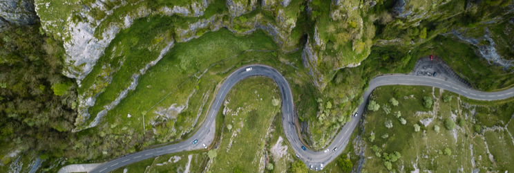 aerial view of cheddar gorge