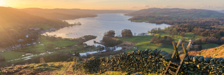 Lake windermere landscape view