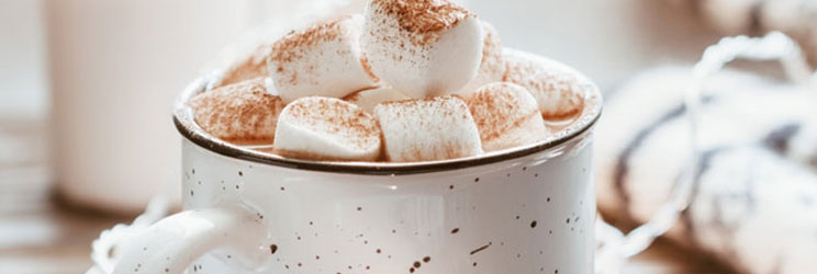 mug of hot chocolate with marsh mellows