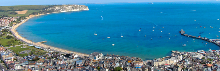 swanage bay coastline view