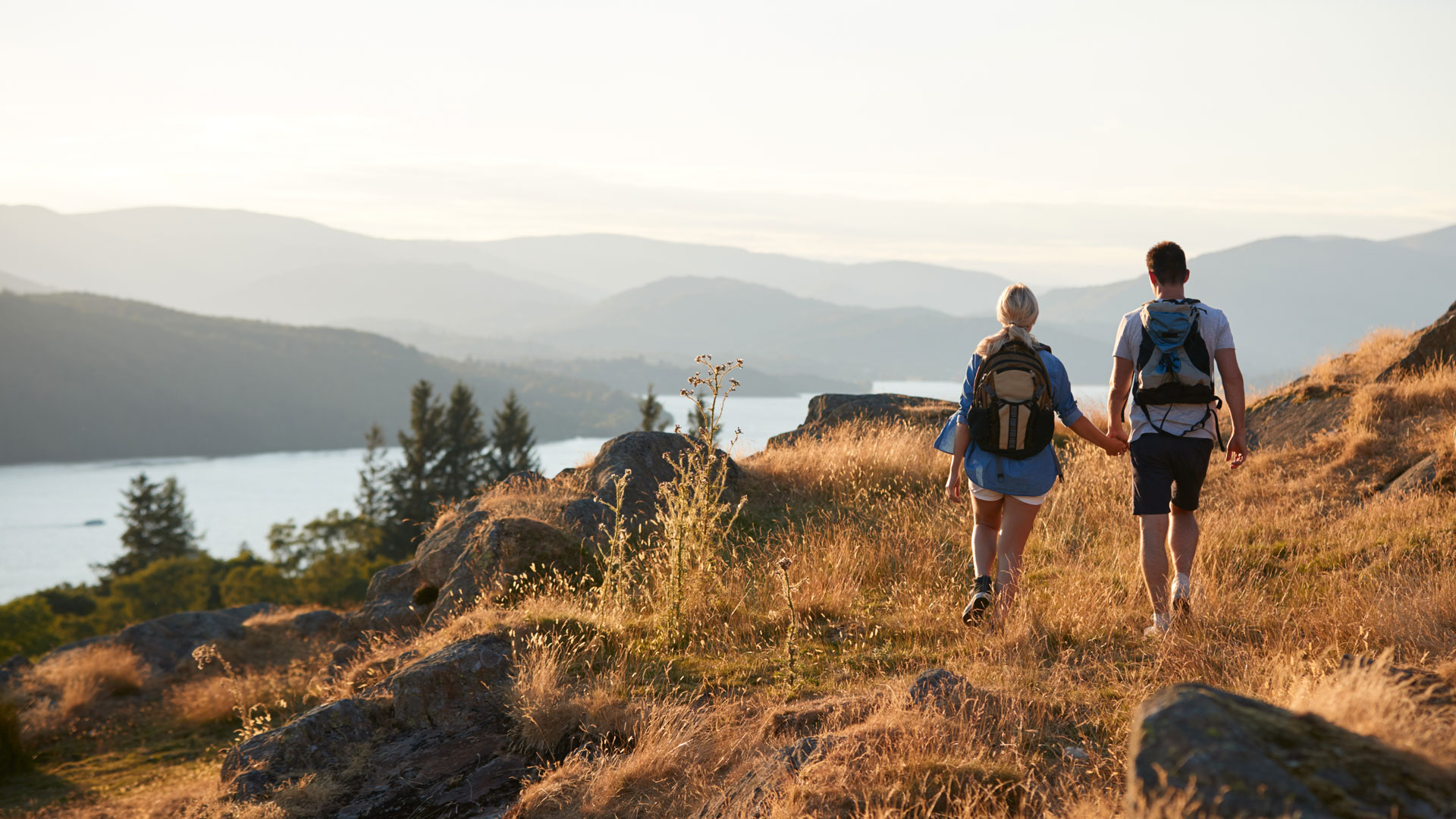 Couple walking in the Lake District