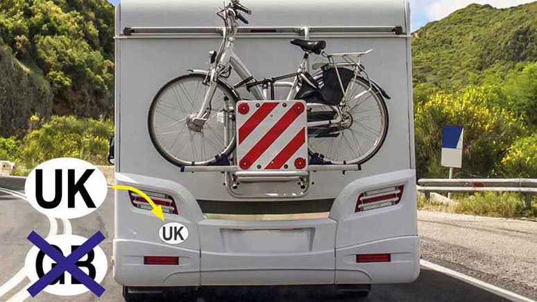 The GB badge on the rear of a vehicle is being replaced by UK
