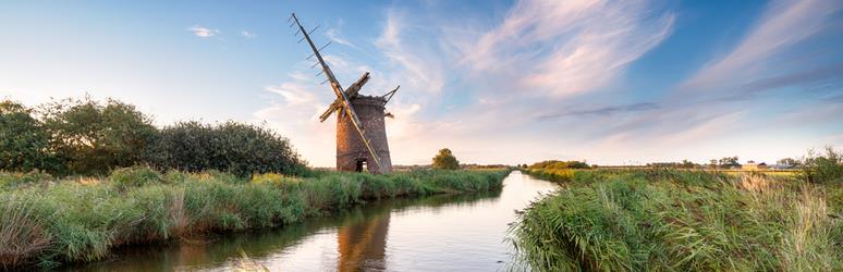 norfolk broads and windmill