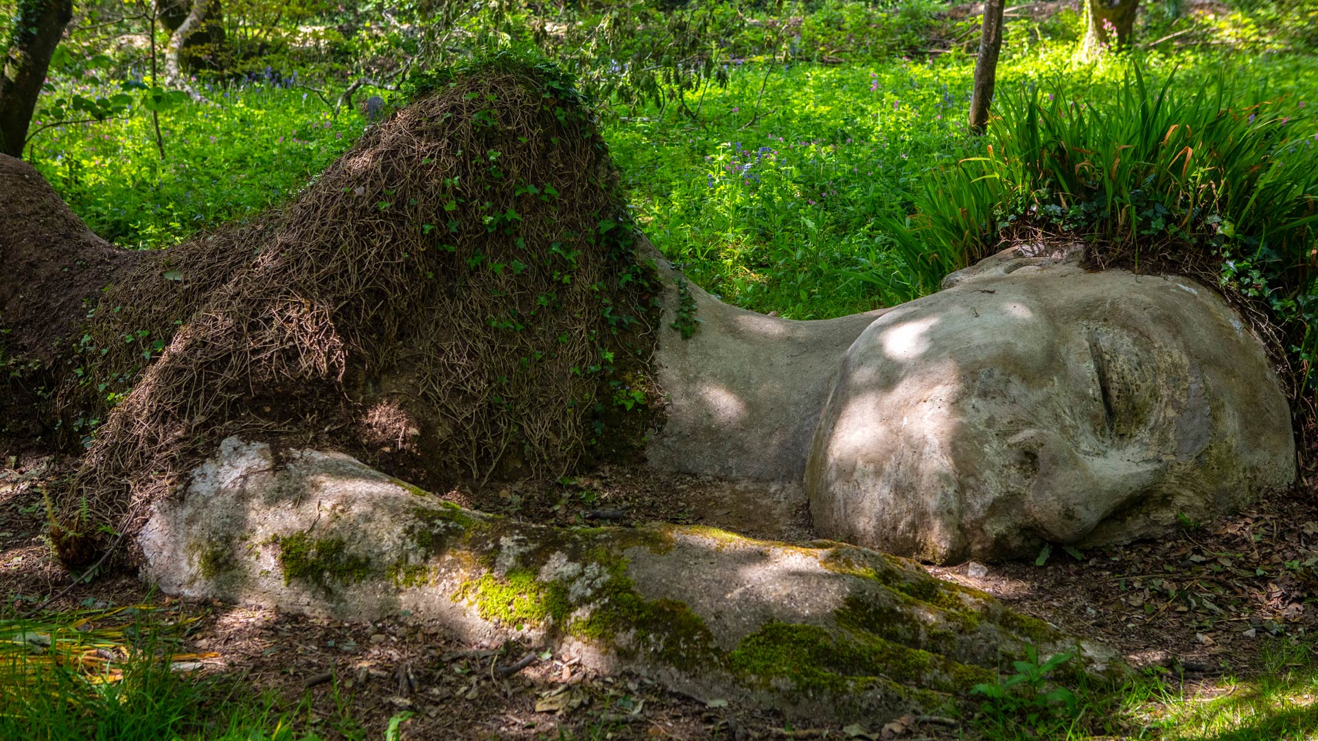 Statue of man sleeping
