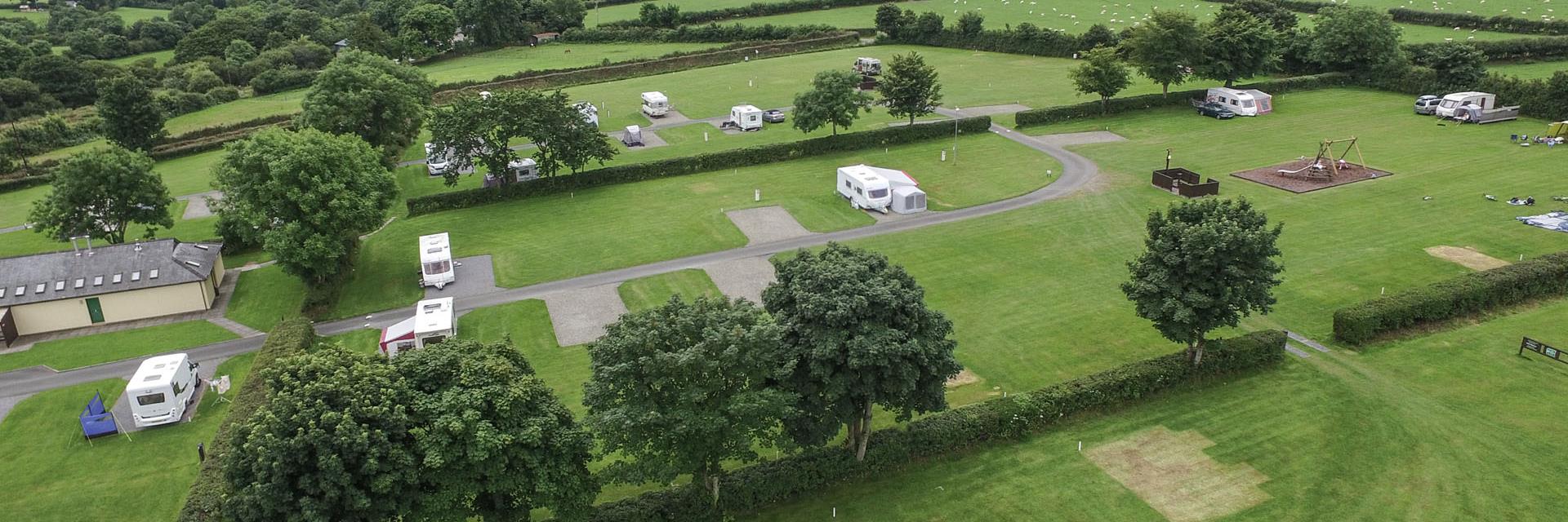 Aerial view of Cardigan Bay Campsite