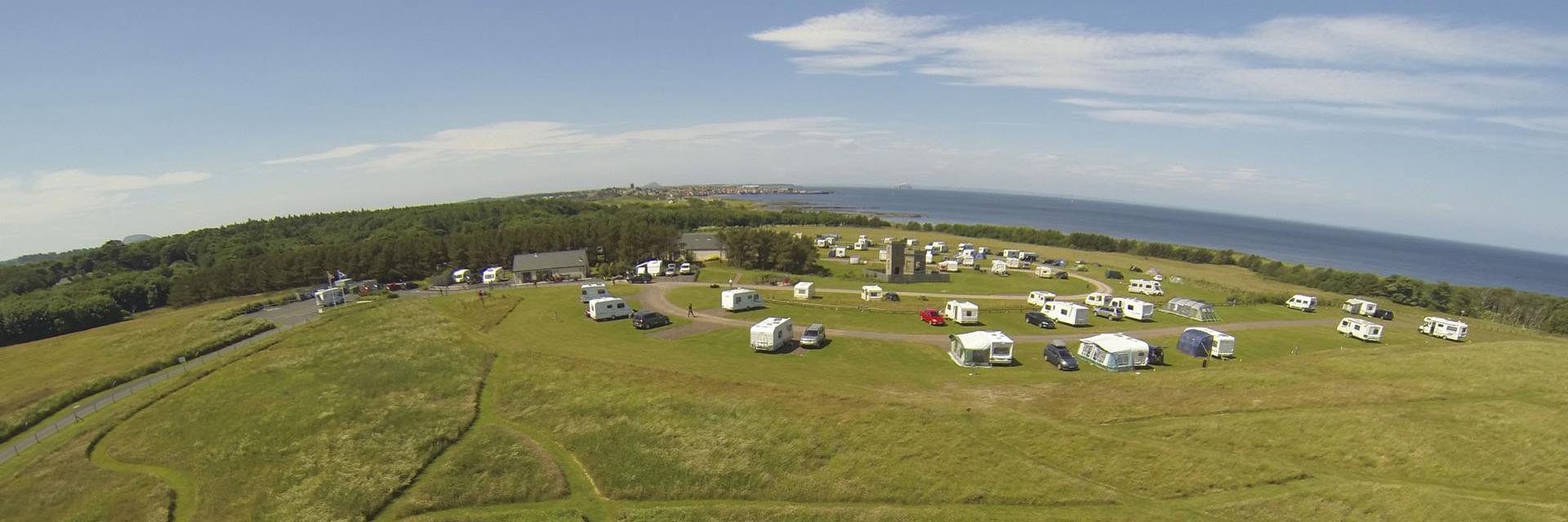 Aerial view of Dunbar Campsite