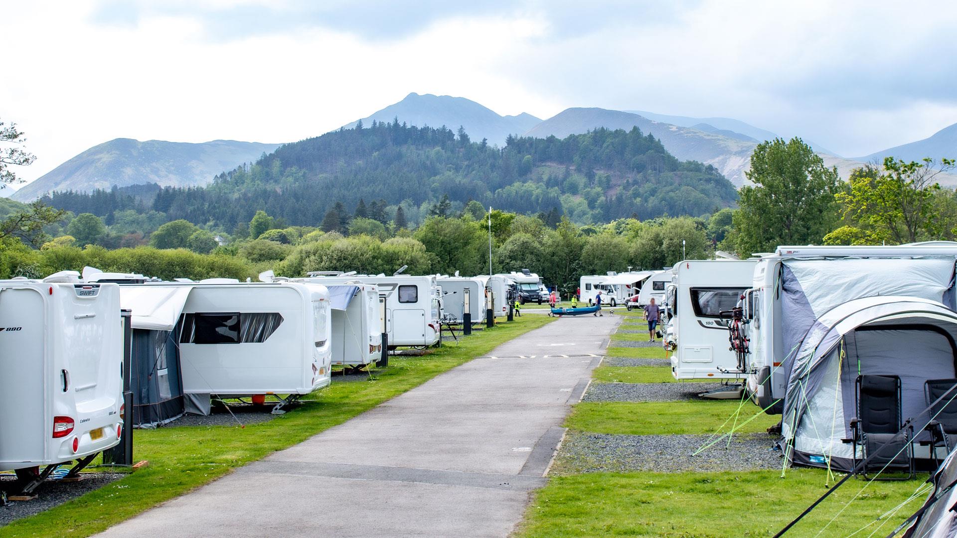 Keswick campsite in the Lake District
