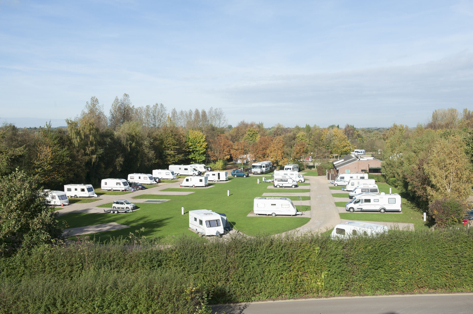 Aerial view of Kingsbury Water Park Campsite