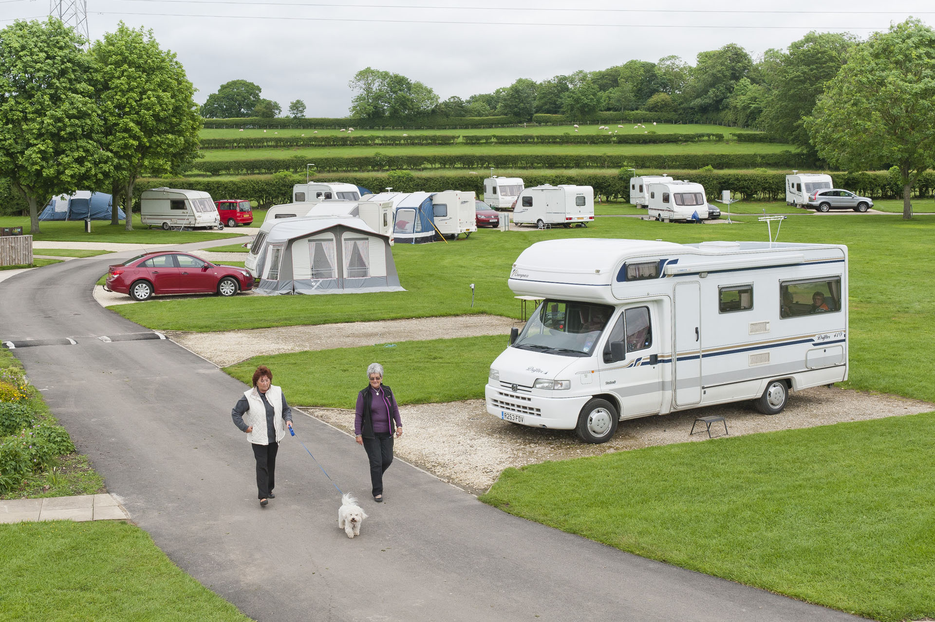 Hardstanding pitches at Sheriff Hutton Campsite