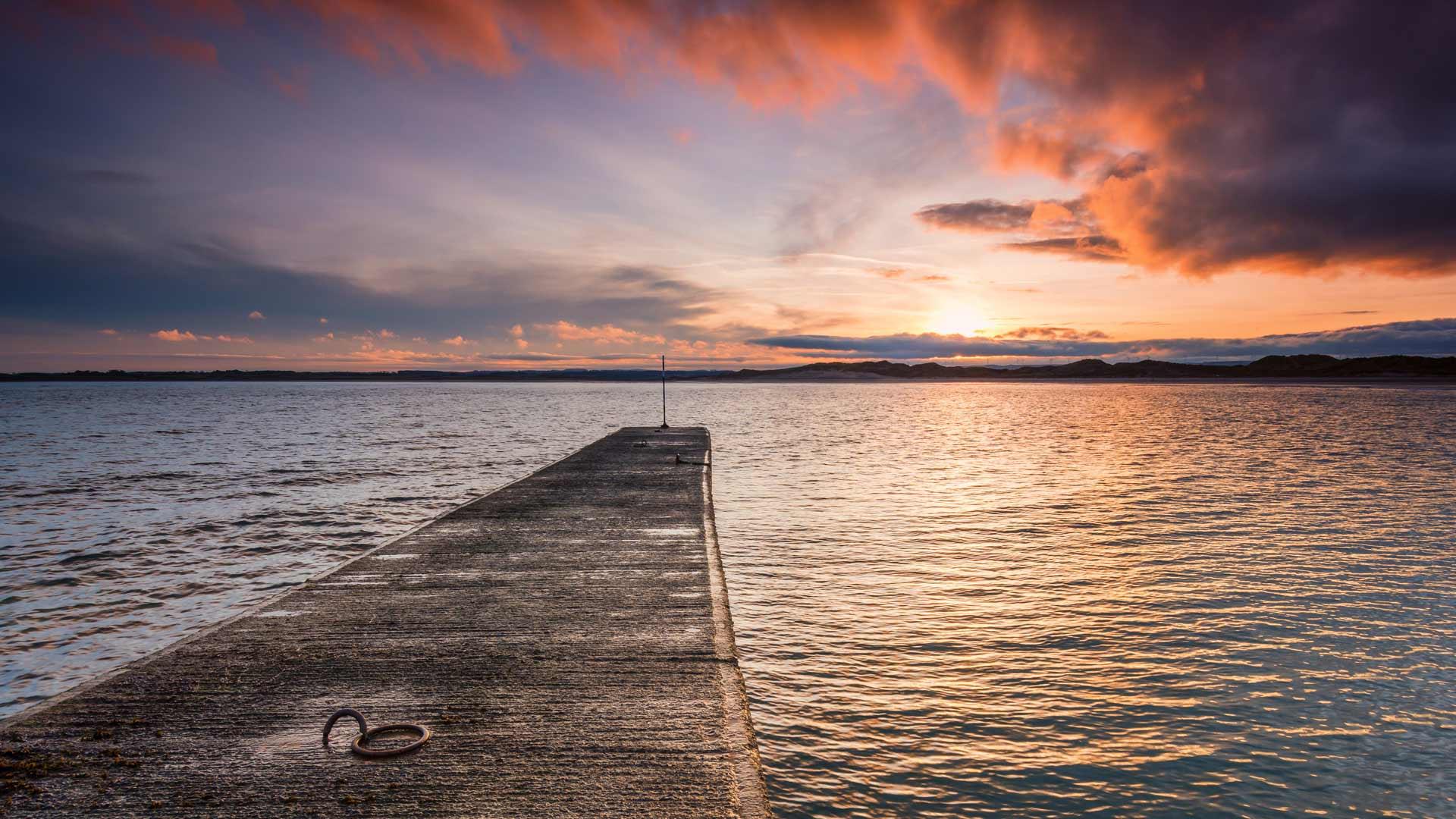 Sunset over Beadnell Bay