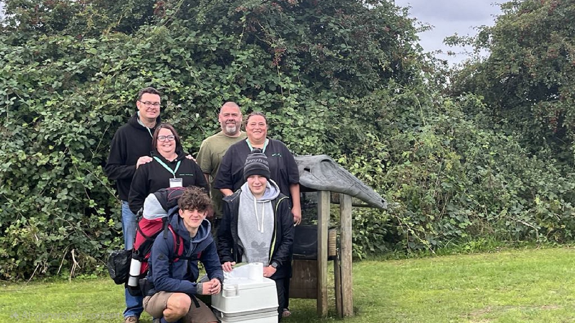 Members Paul and Sara Hemsley with their camping friends