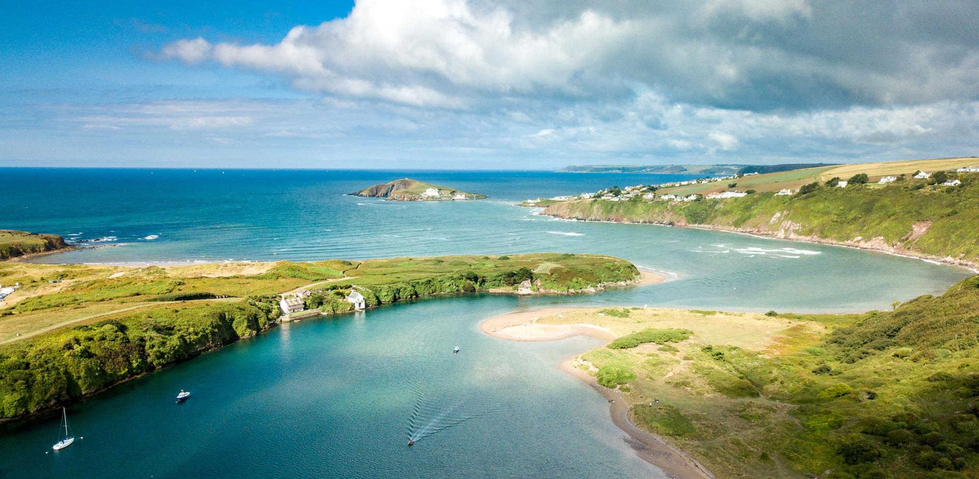 Bantham Beach and Estuary, Devon, UK