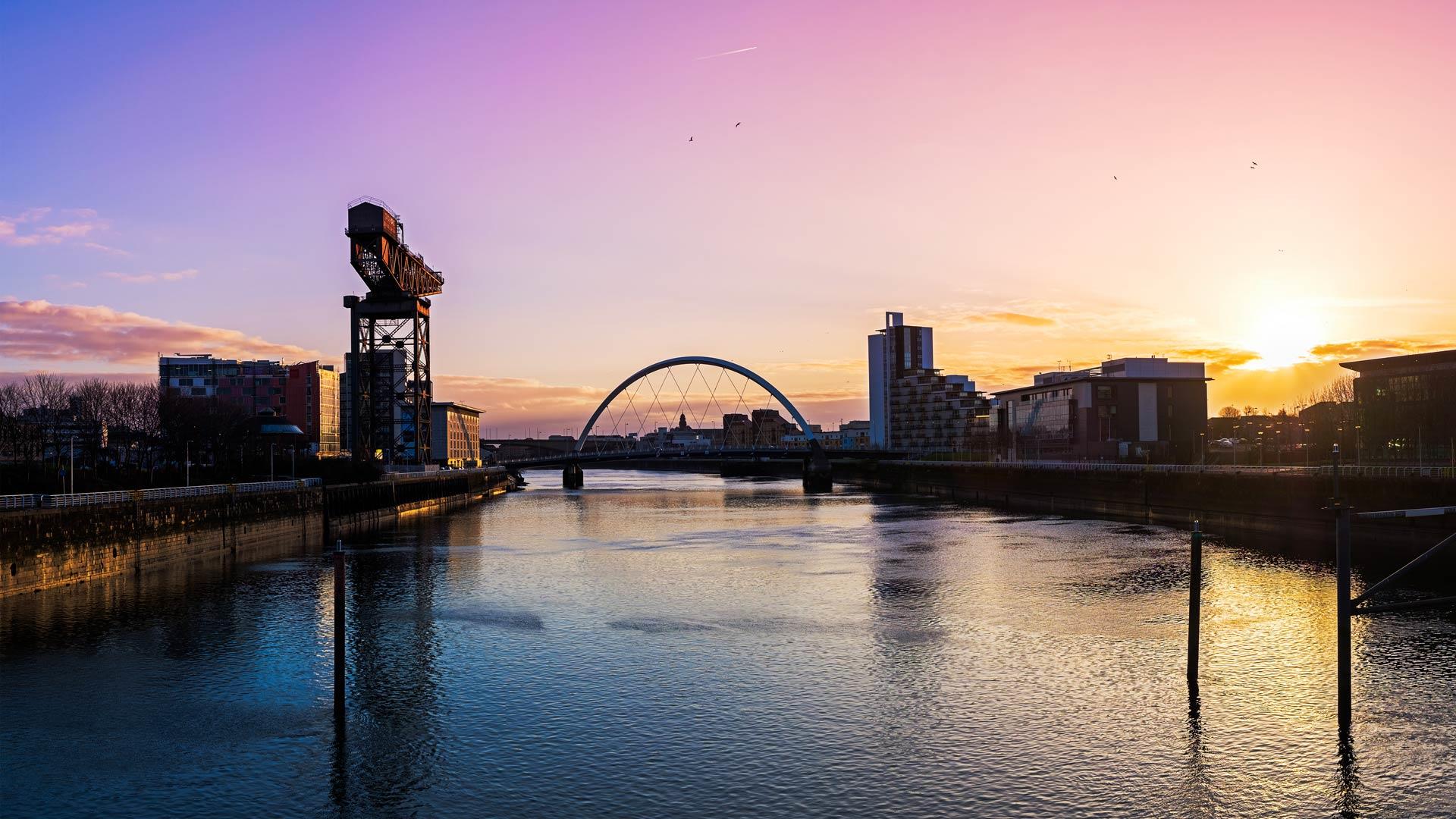 Sunset bridge view