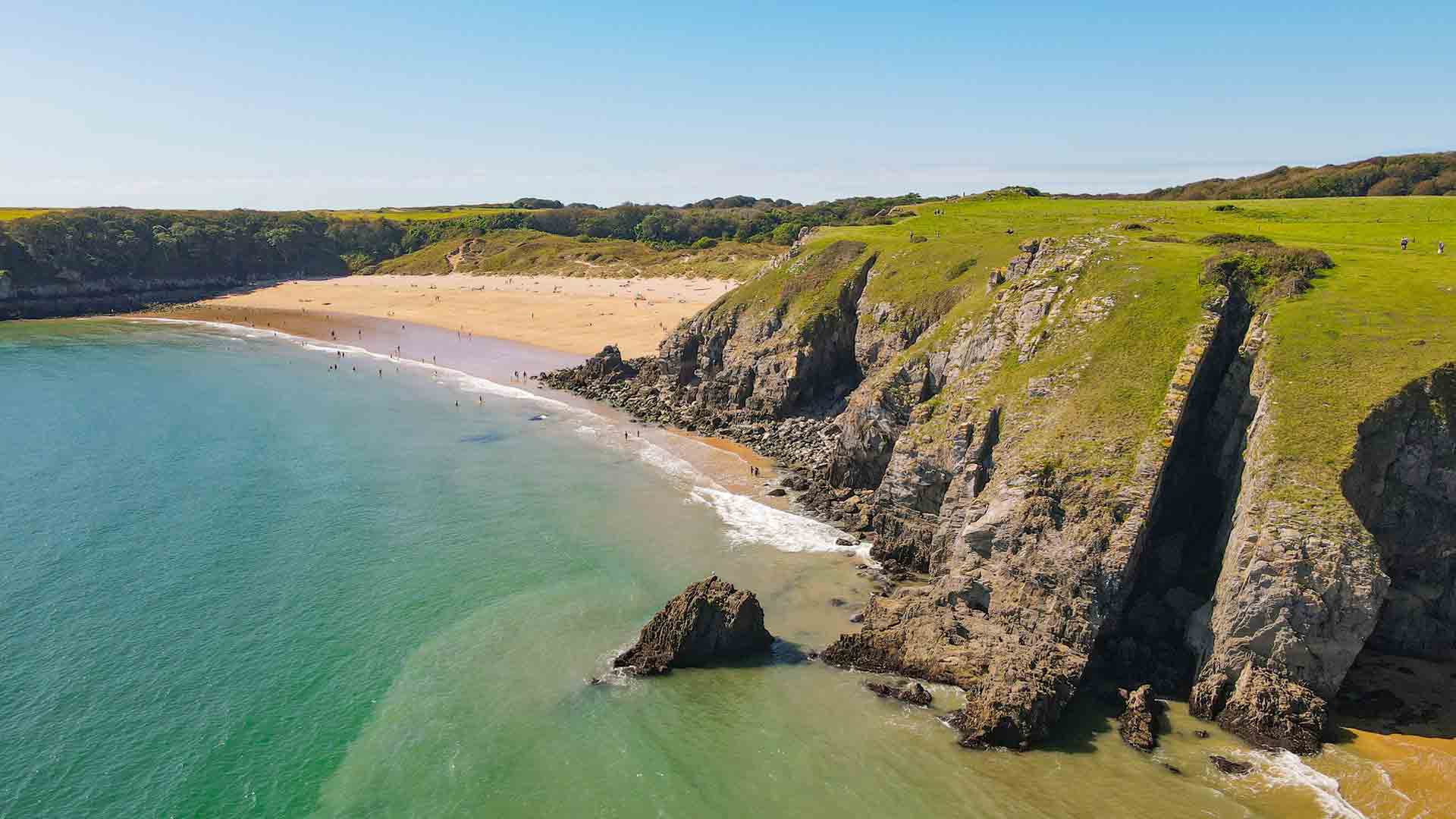 sunny pembrokeshire coastline