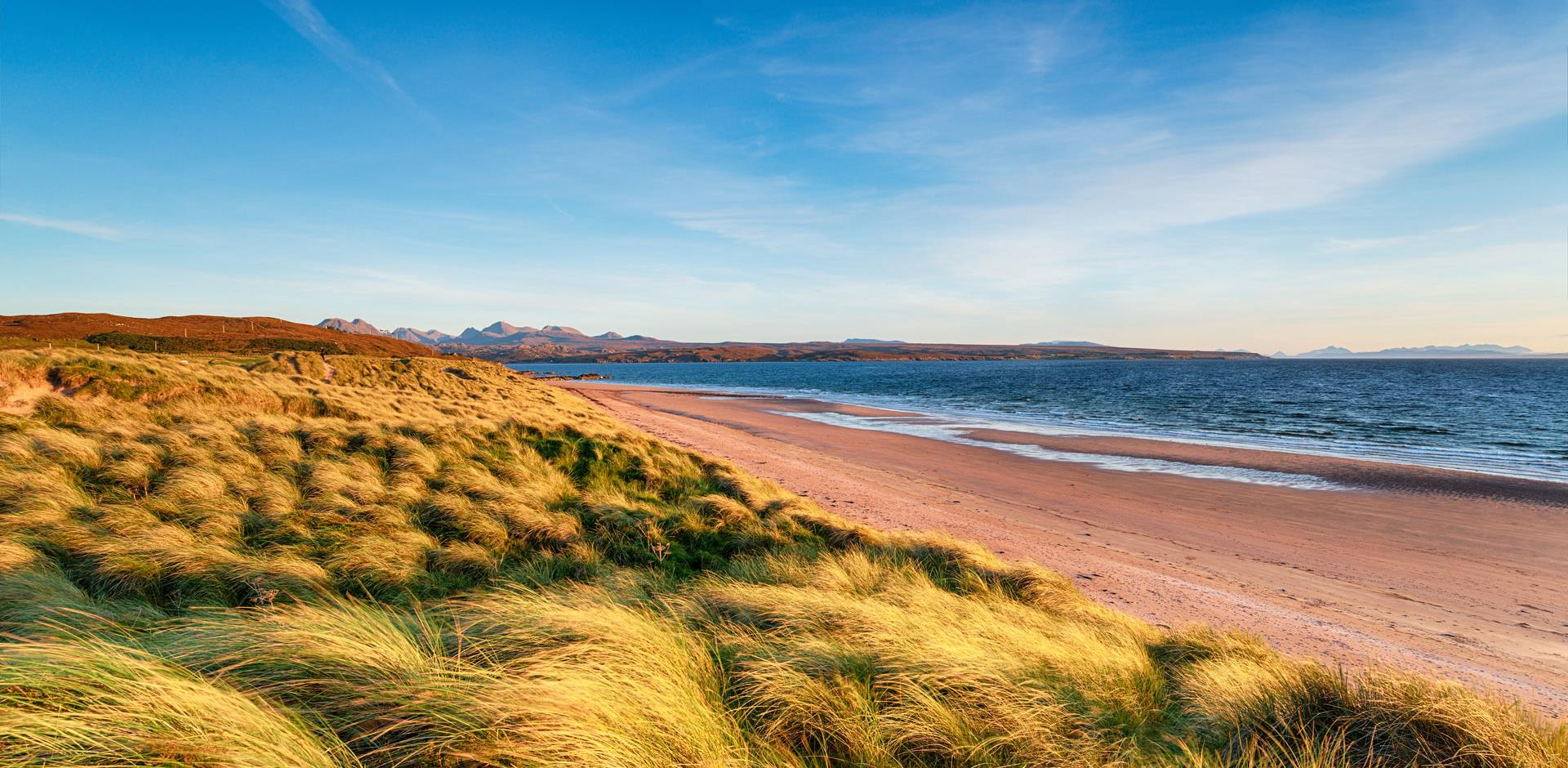 Sand dunes at Big Sand Beach at Gairloch in the Highlands of Scotland