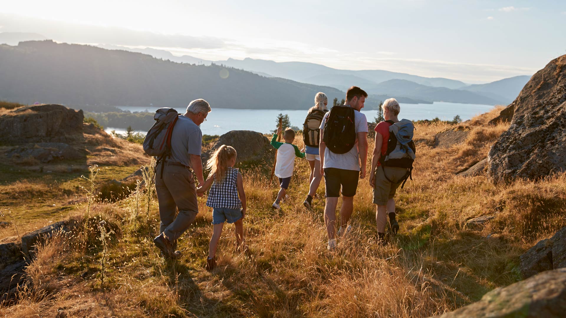 family on a walk