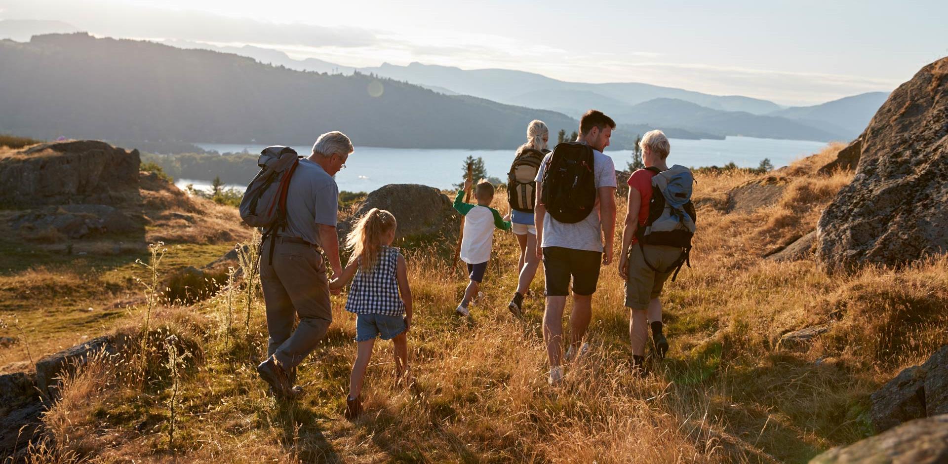 family on a walk