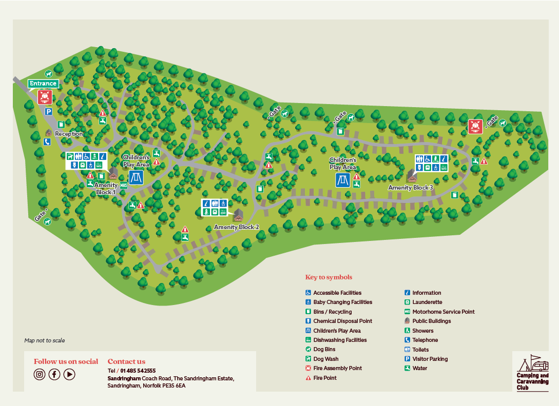 Camping And Caravan Club Sites Map Sandringham Campsite - Camping And Caravanning Club Site - The Camping And Caravanning  Club
