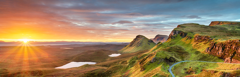 Beautiful sunset over Scottish mountains