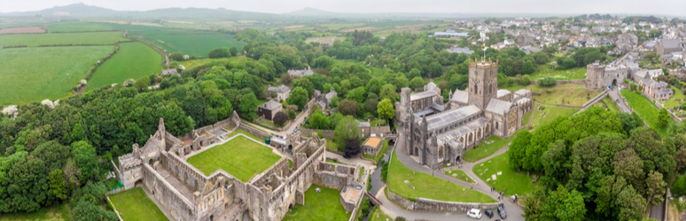 st davids cathedral aerial view