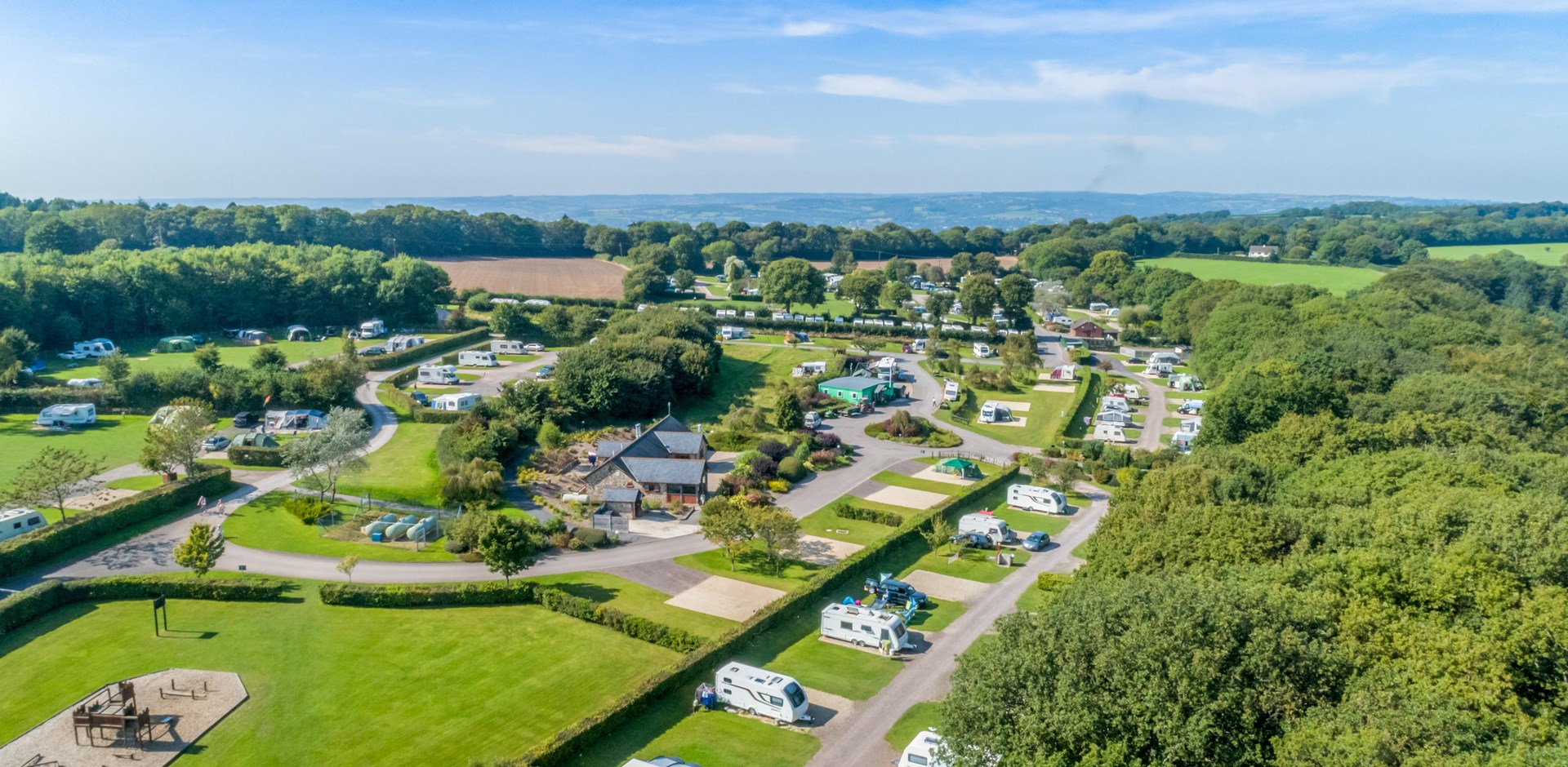 Aerial view of Charmouth Club Site