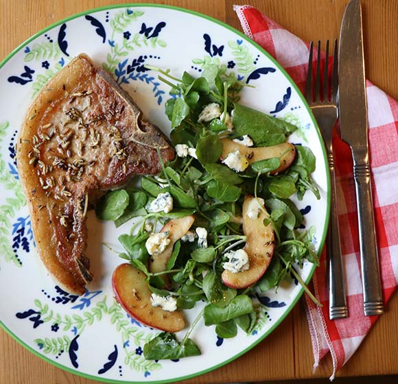 Pan-fried pork chops