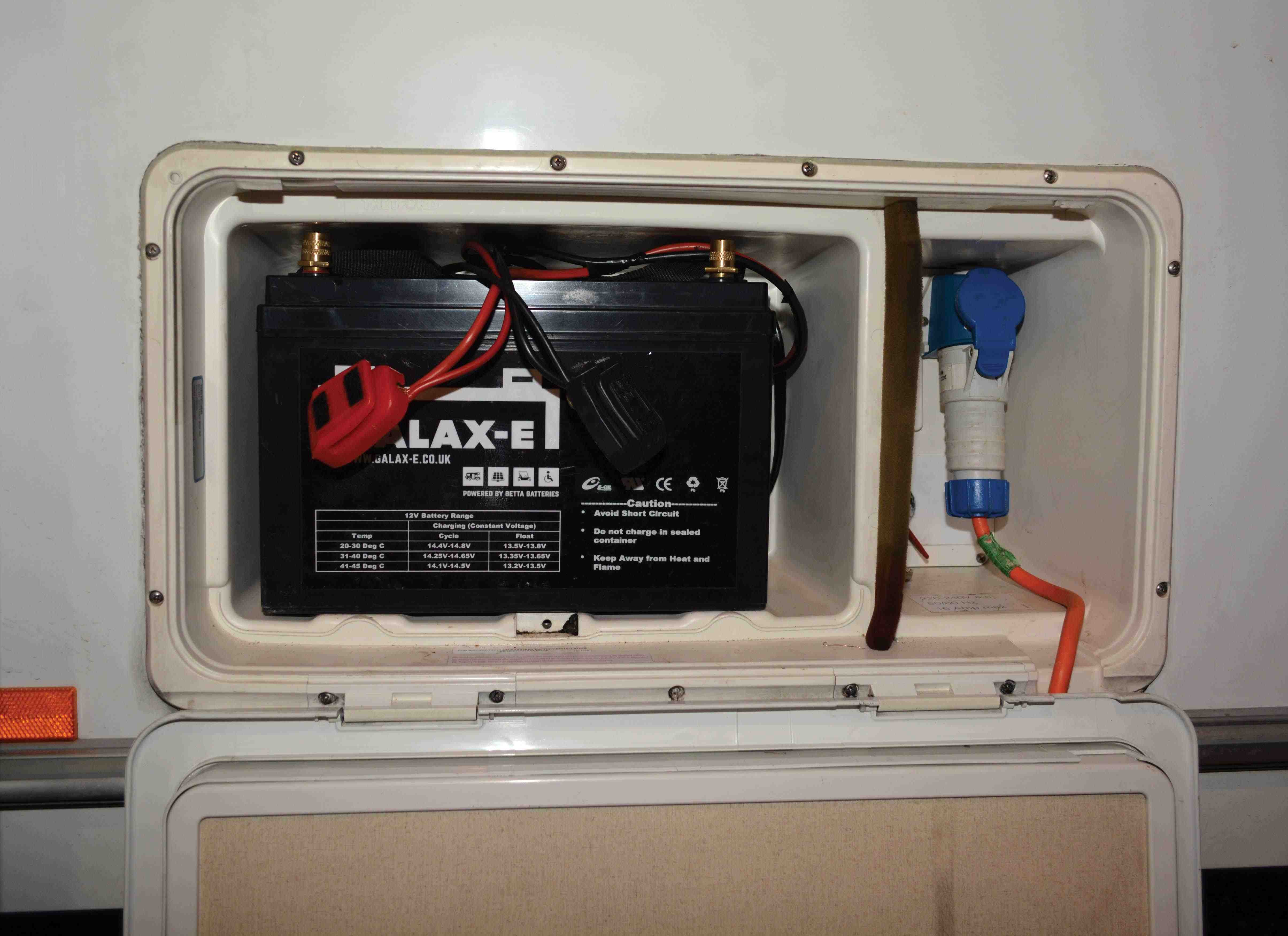 The best way to store a leisure battery is to disconnect it or isolate it from all 12V equipment using the unit’s isolation switch and keep it fully charged