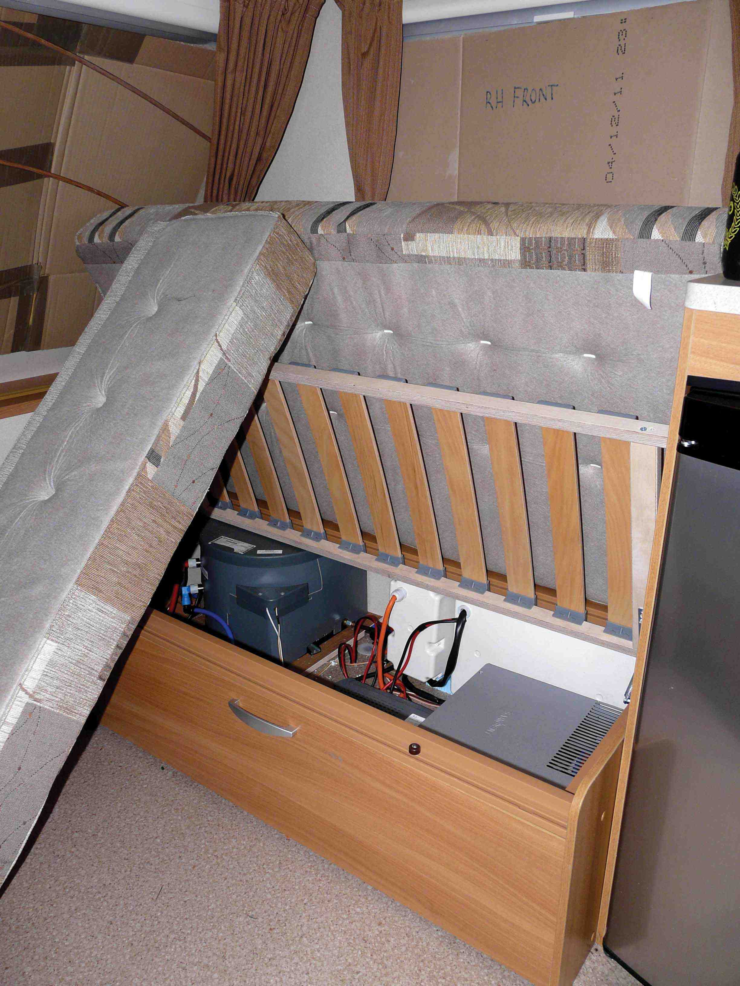 Move cushions to an upright position in the ‘van, or take them out and store somewhere dry and well ventilated, especially in ‘vans with solid ply seat bases