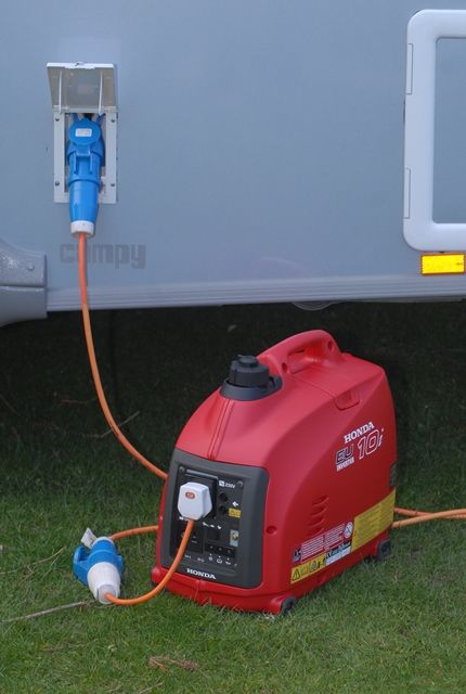 web Generator providing power to a caravan