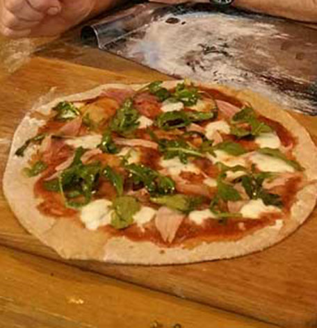 Halloween Pumpkin, Rocket and Maple Syrup Pizza