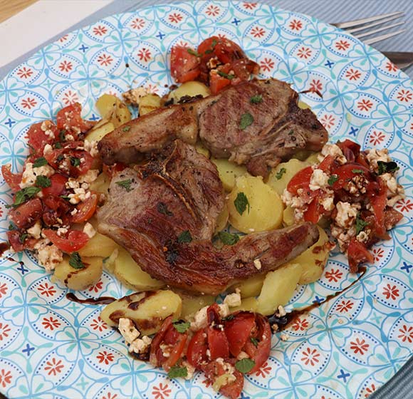 Lamb chops with feta