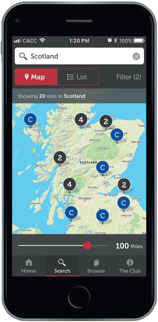 Map search in iPhone frame 2018