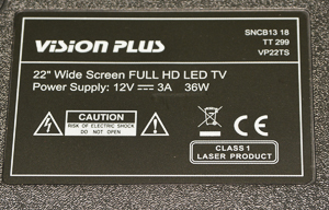 A TV power rating label