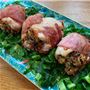 Herby stuffed chicken thighs wrapped in bacon