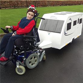 Dad builds dream mini-caravan for disabled son