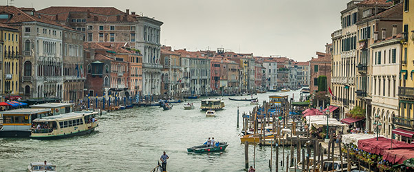 The busy Grand Canal, Venice